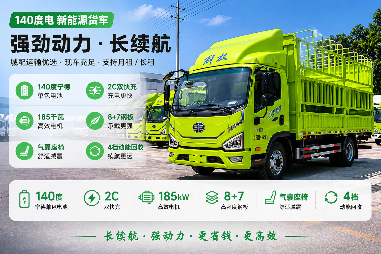 140度新能源仓栅式货车方案
